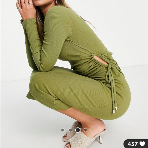 River Island Ruched Side MIDI Dress - Picture 3 of 3